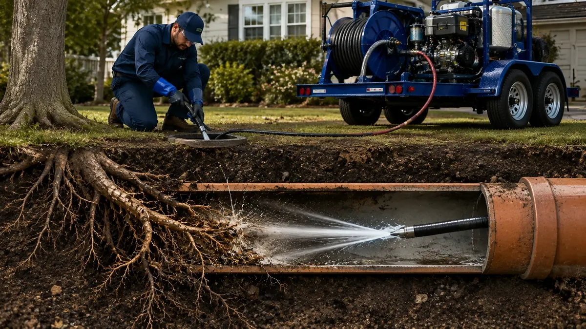 Tree Root Removal with Hydro Jetting in Diamond Bar
